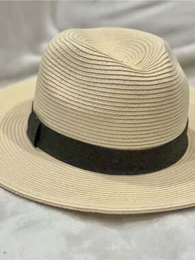 San Diego Hat Company Cream Straw Fedora with Black Band